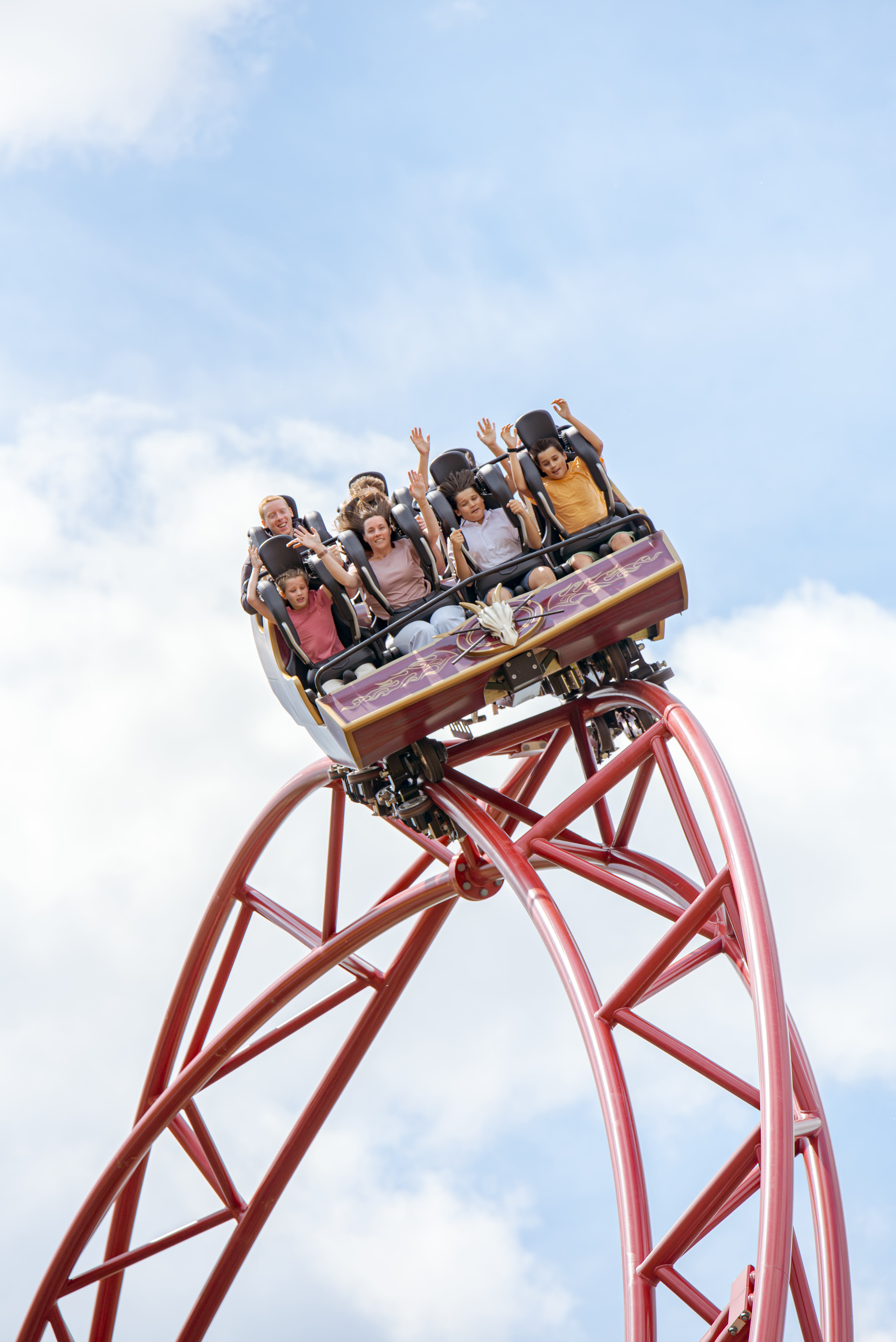 Family enjoying a thrilling rollercoaster at Paultons Park