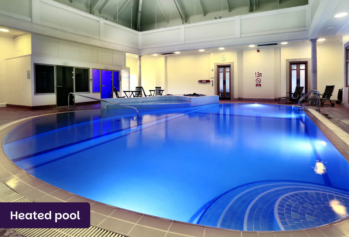 Heated pool at Macdonald Botley Park Hotel