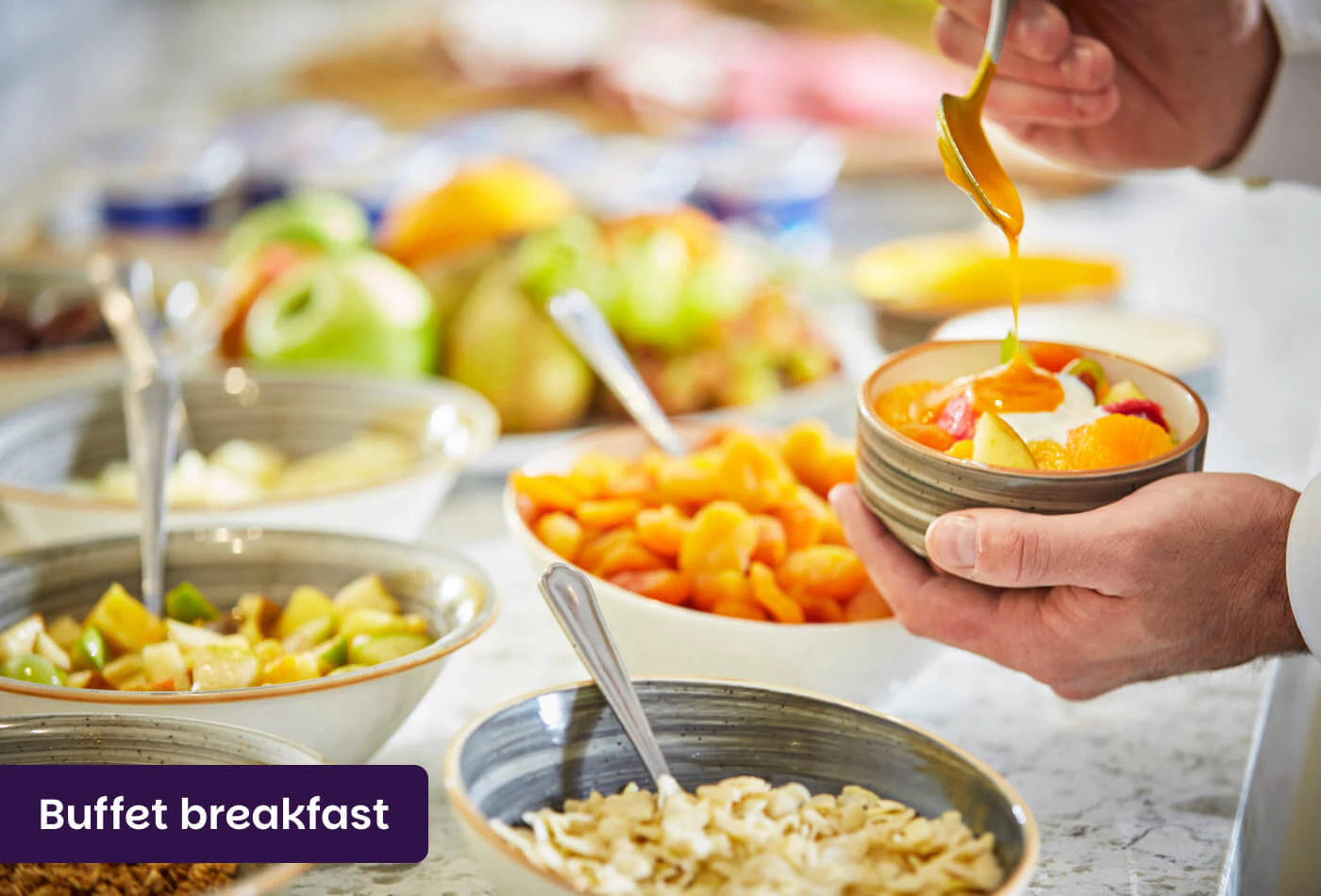 Buffet breakfast service at Langstone Quays Resort